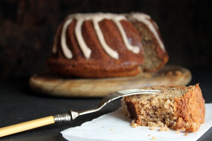 Cauliflower Banana Bundt Cake with Cinnamon Icing