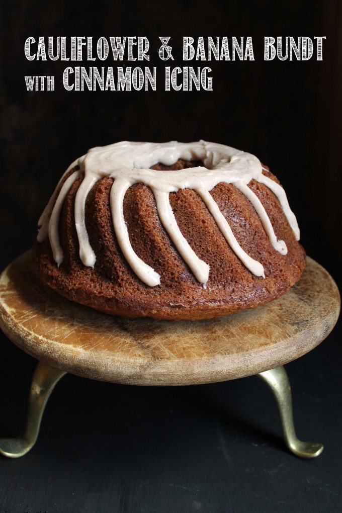Cauliflower Banana Bundt Cake with Cinnamon Icing {Recipe}