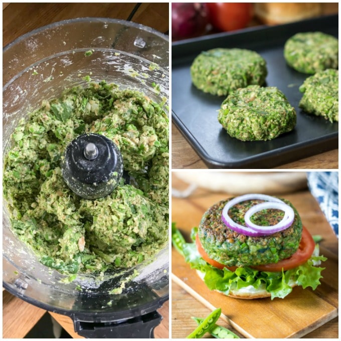 How to make spinach pea burgers (veggie burgers)