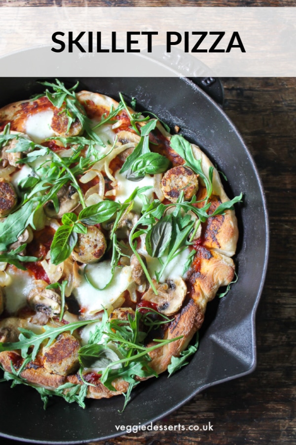 Pinnable image for skillet pizza