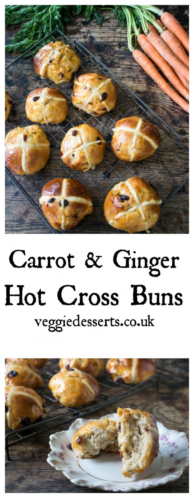 Carrot and Ginger Hot Cross Buns | Veggie Desserts Blog