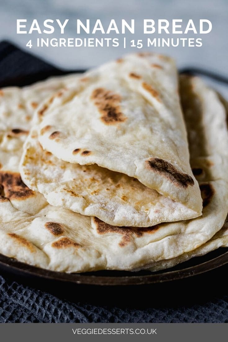 pinnable image for easy quick naan bread recipe