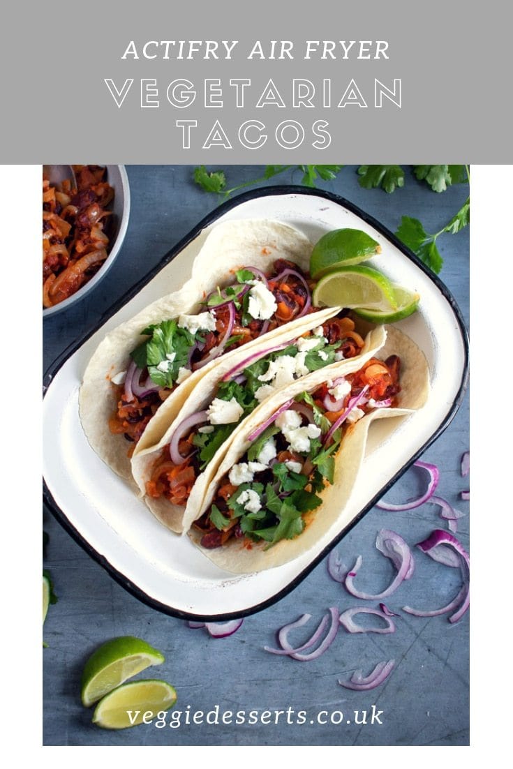 These delicious vegetarian tacos are easy to make in just 30 minutes in a Tefal ActiFry air fryer! Kidney beans, onion and tomatoes mingle with spices - perfect wrapped in soft tortillas.