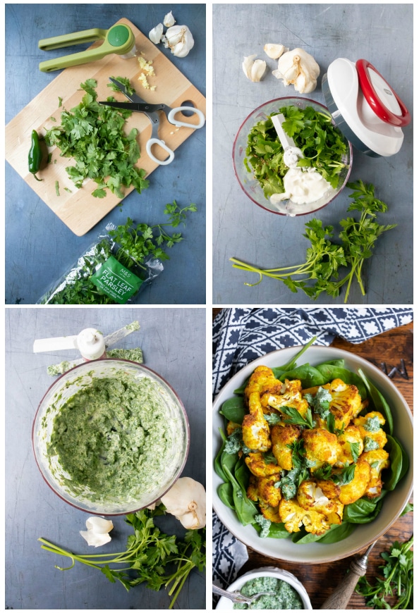 Step by step tutorial for making herb dressing