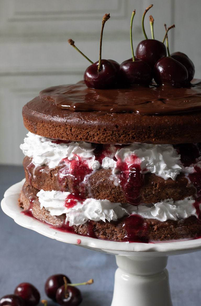 Close up of a layer cake.