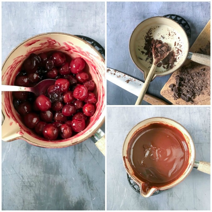 How to make Vegan Black Forest Cake - step by step tutorial with making cherry sauce and vegan chocolate ganache