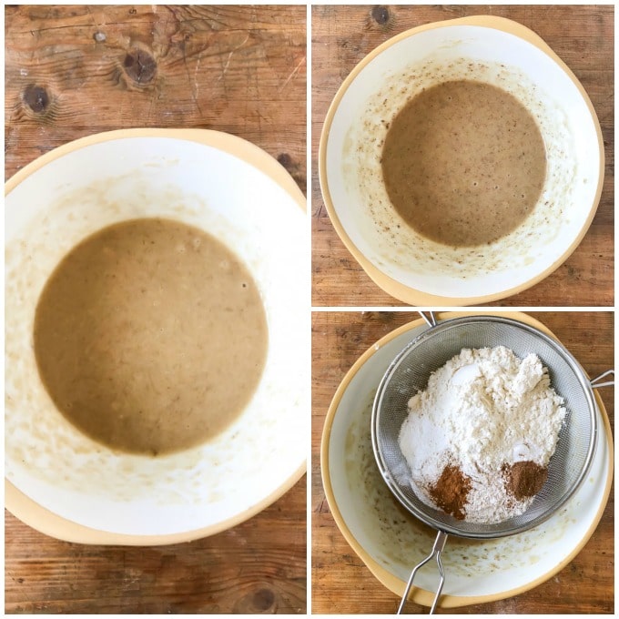 How to make vegan banana bread (dairy free and eggless) step by step tutorial for this easy one bowl vegan cake recipe.