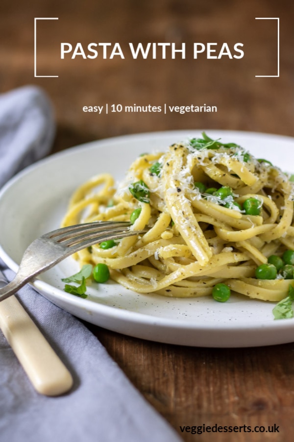 Pinnable image for Pasta with Peas