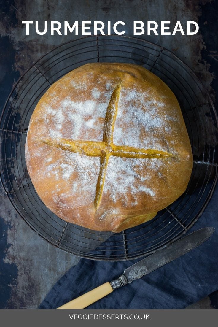 pinnable image for Turmeric Bread Recipe