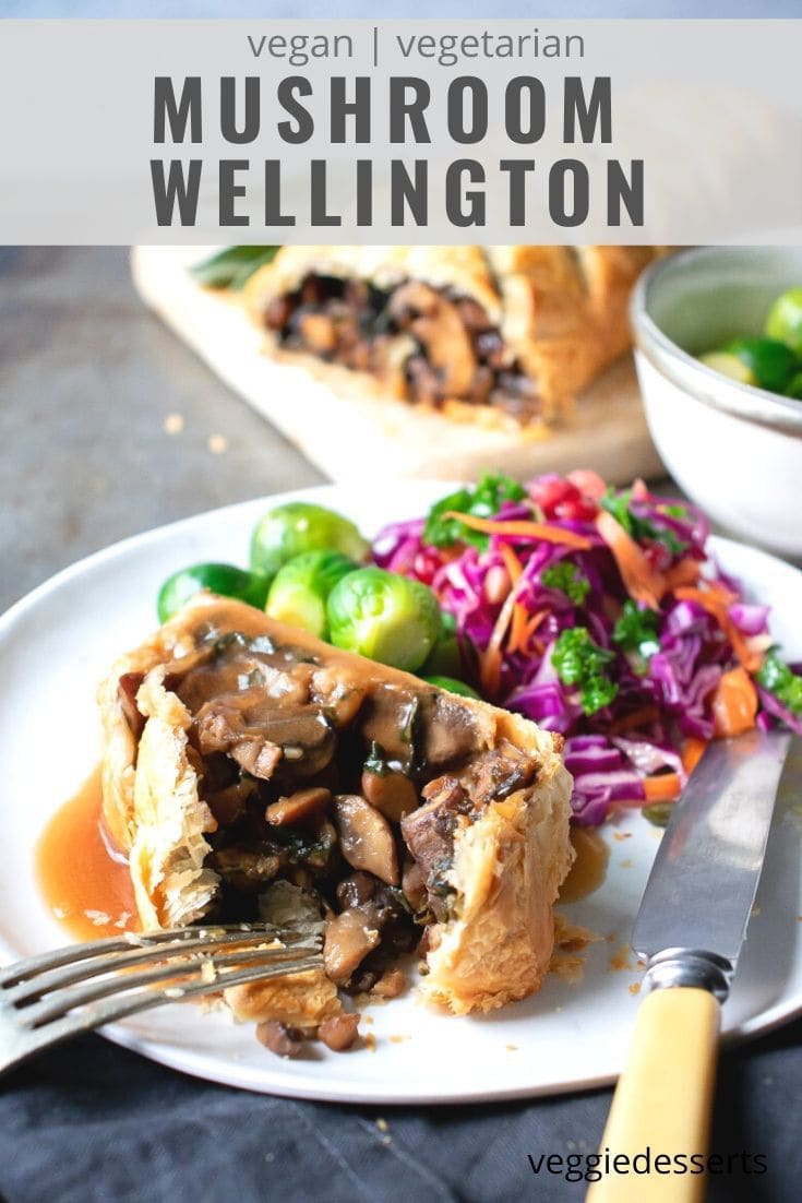 pinnable image for vegan mushroom wellington