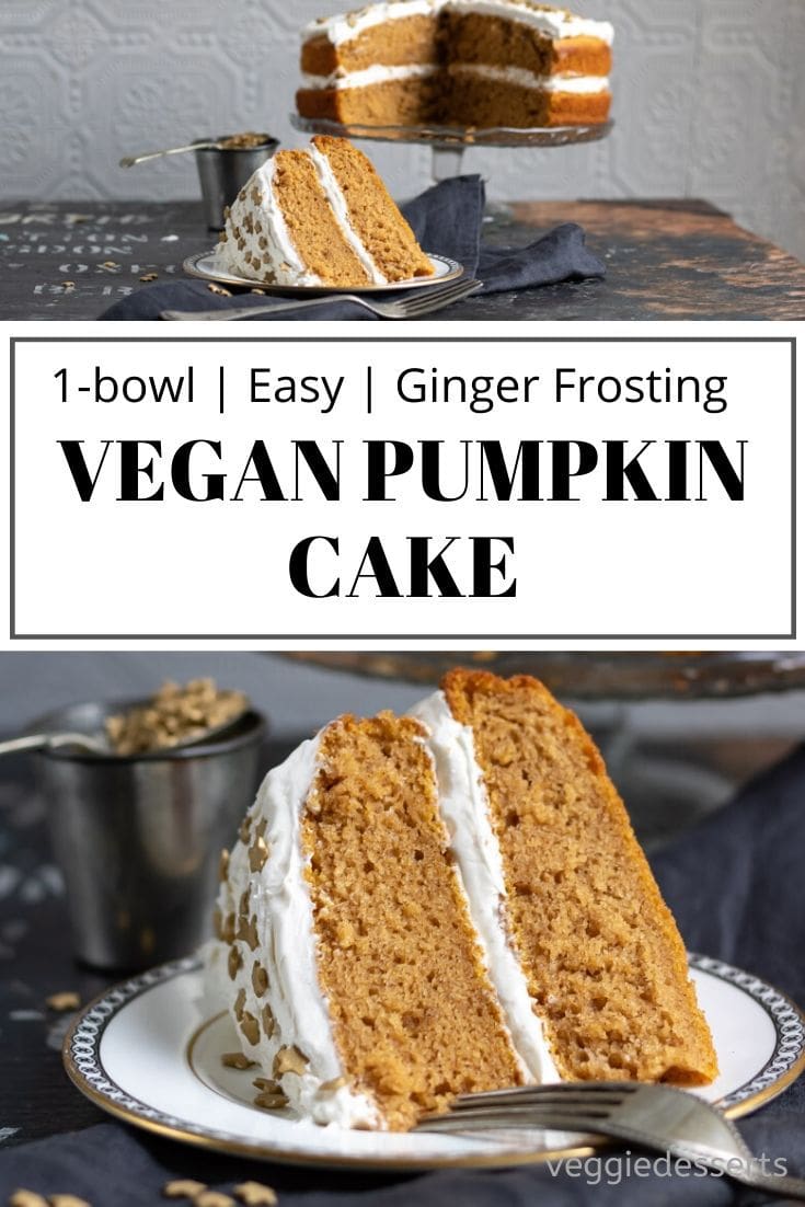 pinnable image for Vegan Pumpkin Cake Recipe
