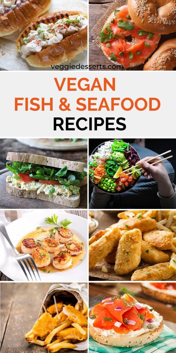 Pinnable image for Vegan Fish Recipes and Seafood